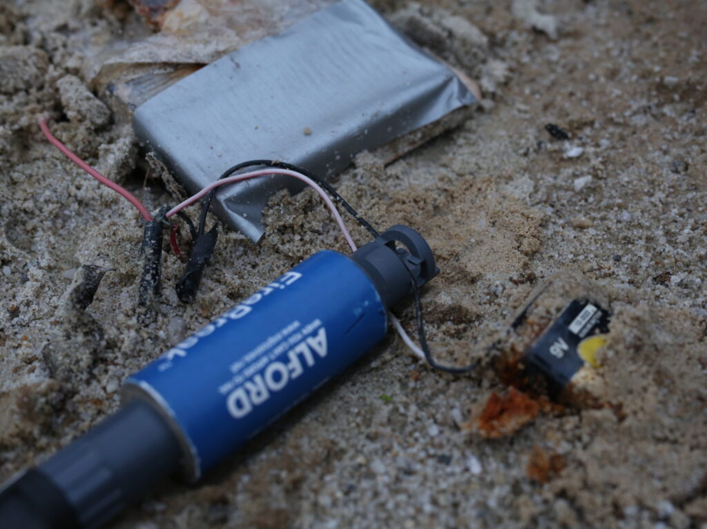 FireBreak in position on pressure plate wire - close up
