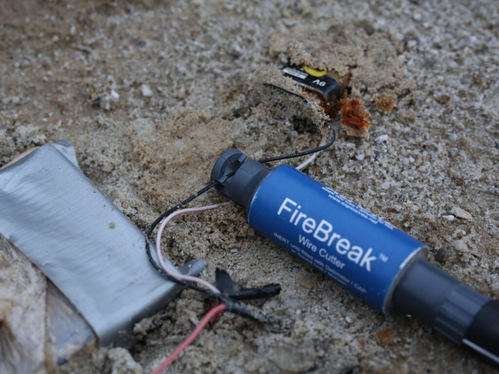 FireBreak in position on pressure plate wire