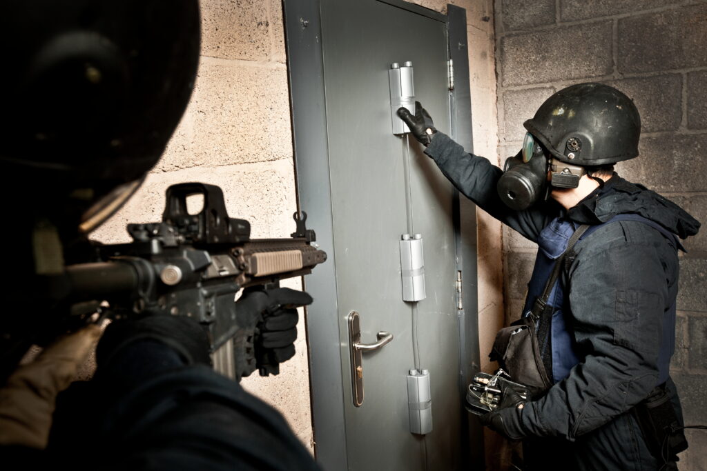 's Boot being affixed to door